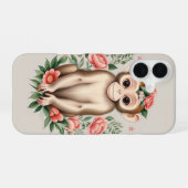 Coque iPhone 16 Joli Singe Brun (Verso Horizontal)
