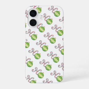 Coque iPhone 16 Joli texte de Noël, Ho dans les cannes à bonbon Or