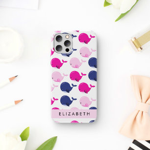 Coque iPhone 16 Jolies Baleines, Motif De Baleines, Votre Nom