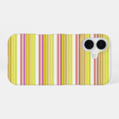 Coque iPhone 16 Jolies rayures blanches jaunes (Verso Horizontal)
