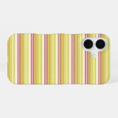 Coque iPhone 16 Jolies rayures blanches jaunes (Verso Horizontal)