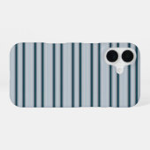 Coque iPhone 16 Jolies rayures bleu gris (Verso Horizontal)