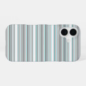Coque iPhone 16 Jolies rayures grises aqua (Verso Horizontal)