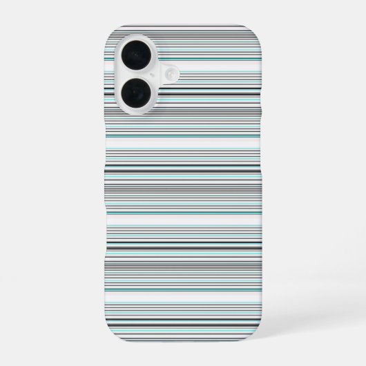 Coque iPhone 16 Jolies rayures grises aqua (Verso)