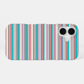 Coque iPhone 16 Jolies rayures grises aqua (Verso Horizontal)