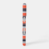 Coque iPhone 16 Jolies rayures orange bleu (Côté droit)