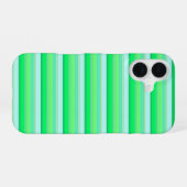 Coque iPhone 16 Jolies rayures vert aqua (Verso Horizontal)