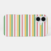 Coque iPhone 16 Jolies rayures vert jaune (Verso Horizontal)