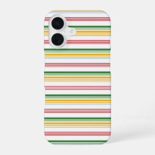 Coque iPhone 16 Jolies rayures vert jaune