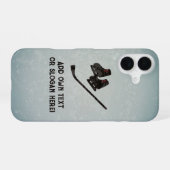 Coque iPhone 16 Joueur de hockey - Sport Patins & Stick - ajouter  (Verso Horizontal)