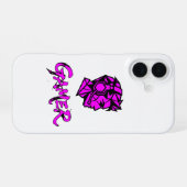 Coque iPhone 16 Joueur Géométrique Rose Foncé (Verso Horizontal)