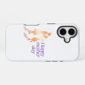 Coque iPhone 16 Joyeuse fête des mères Typographie florale (Verso Horizontal)