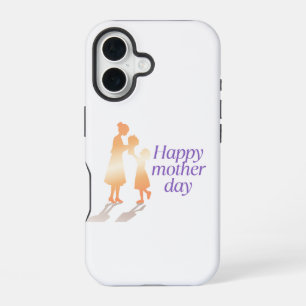 Coque iPhone 16 Joyeuse fête des mères Typographie florale