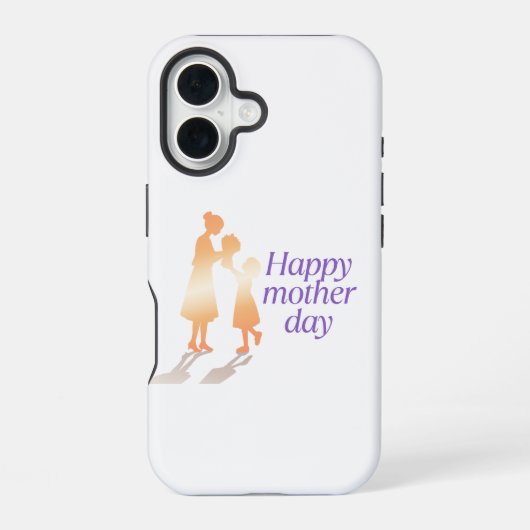 Coque iPhone 16 Joyeuse fête des mères Typographie florale (Verso)