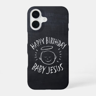 Coque iPhone 16 Joyeux Anniversaire Bébé Jésus - Noël Chrétien