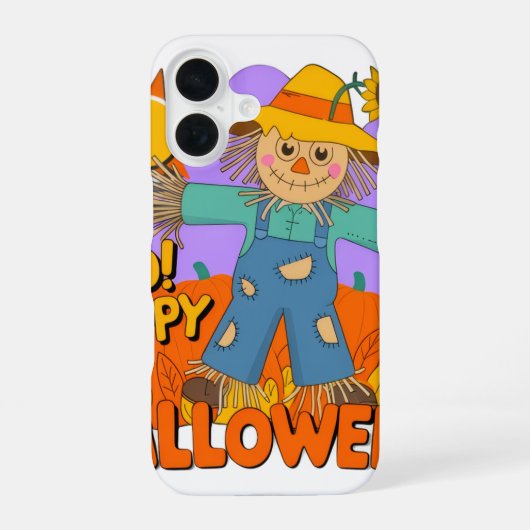Coque iPhone 16 Joyeux Halloween garçon (Verso)