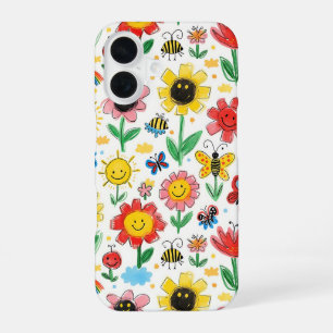 Coque iPhone 16 Joyeux jours - Fleur joyeuse et Motif d'amis