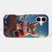 Coque iPhone 16 Joyeux Noël petit écureuil (Verso Horizontal)