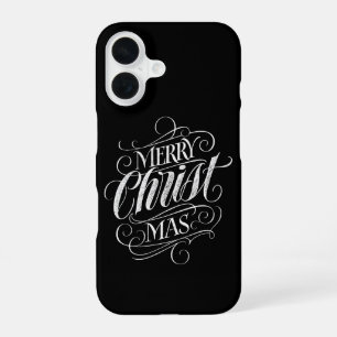 Coque iPhone 16 Joyeux Noël Religieux Chalkboard Letters Cas