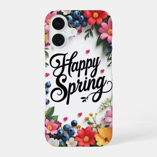Coque iPhone 16 Joyeux Printemps  (Verso)