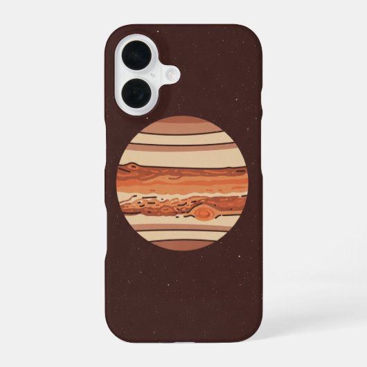 Coque iPhone 16 Jupiter stylisé vintage (Verso)