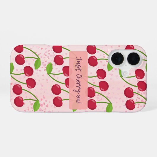 Coque iPhone 16 Just Cherry on! (Verso Horizontal)