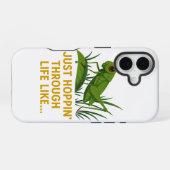 Coque iPhone 16 "Just Hoppin’ Funny Grasshopper Art" (Verso Horizontal)