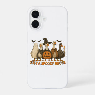Coque iPhone 16 Juste une oie effrayante Halloween pour garçon fil