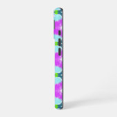 Coque iPhone 16 Kaléidoscope Azure Bloom (Côté gauche)