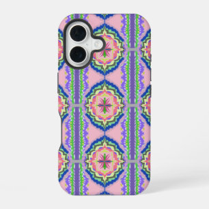 Coque iPhone 16 Kaleidoscope Fleurissant Vibrant : Mandala Rose et
