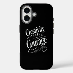 Coque iPhone 16 La créativité prend courage Art inspiré design