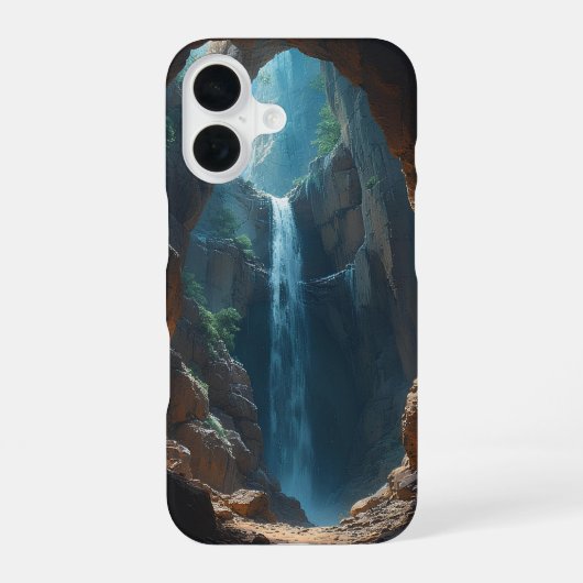 Coque iPhone 16 La Lumière des Chutes Cachées (Verso)