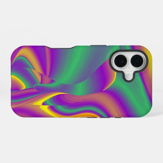 Coque iPhone 16 La magie des couleurs Abstrait Rainbowart 3D (Verso Horizontal)