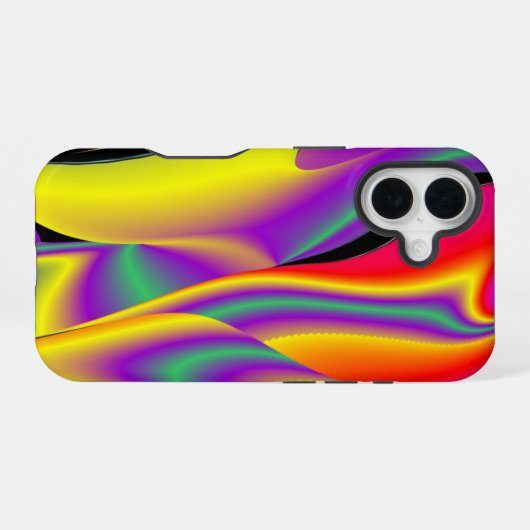 Coque iPhone 16 La magie des couleurs Abstrait Rainbowart 3D (Verso Horizontal)