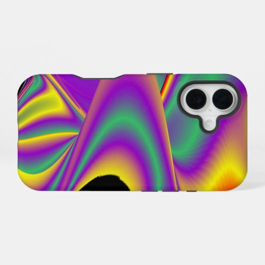 Coque iPhone 16 La magie des couleurs Abstrait Rainbowart 3D (Verso Horizontal)