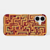Coque iPhone 16 Labyrinthe Rétro Pixel (Verso Horizontal)