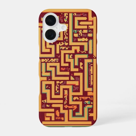 Coque iPhone 16 Labyrinthe Rétro Pixel (Verso)
