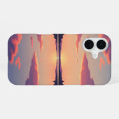 Coque iPhone 16 Lac au coucher de soleil rétro (Verso Horizontal)