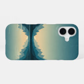 Coque iPhone 16 Lac de montagne vintage (Verso Horizontal)