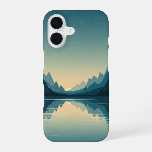 Coque iPhone 16 Lac de montagne vintage (Verso)