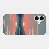 Coque iPhone 16 Lac Rétro Pastel (Verso Horizontal)