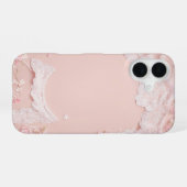 Coque iPhone 16 Lace Frame - Romantic Pastel Pink Phone Case (Verso Horizontal)