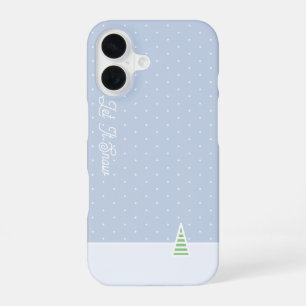 Coque iPhone 16 Laisser neiger un arbre d'hiver minuscule Ice Blue