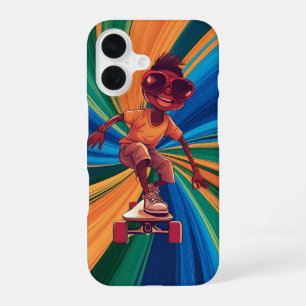 Coque iPhone 16 L'amour sur roues – Design de cœur de skateboard c