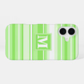 Coque iPhone 16 Landes vertes de chaux monogrammes (Verso Horizontal)