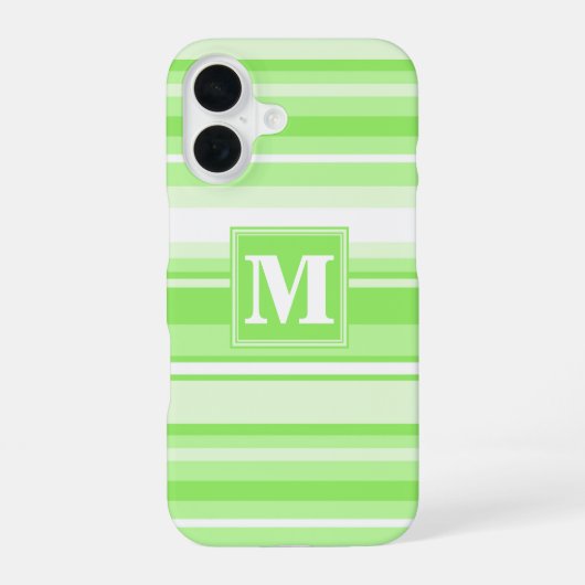 Coque iPhone 16 Landes vertes de chaux monogrammes (Verso)