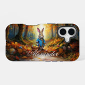 Coque iPhone 16 Lapin de Pâques dans la forêt (Verso Horizontal)