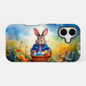 Coque iPhone 16 Lapin de Pâques dans la forêt (Verso Horizontal)