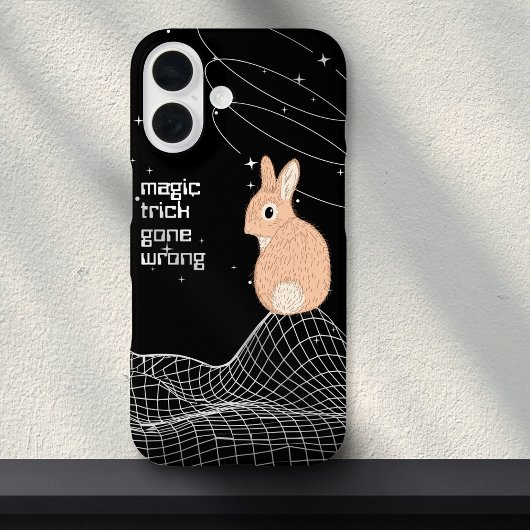 Coque iPhone 16 Lapin de Trick de Magie de Pêche Meme