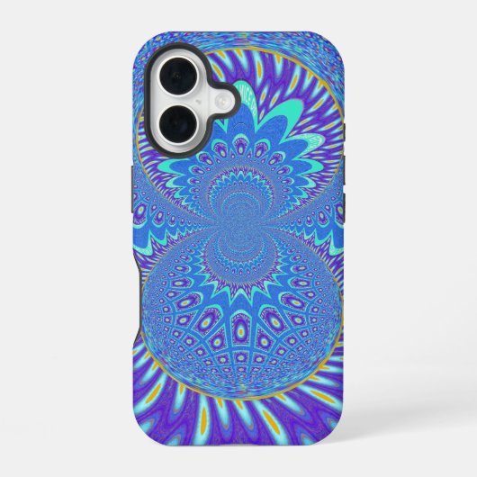 Coque iPhone 16 L'art Bleu Moderne (Verso)
